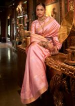 Rose Pink Banarasi Saree