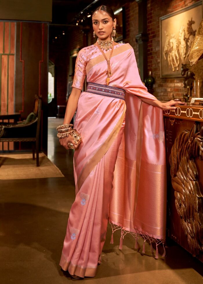 Rose Pink Banarasi Saree