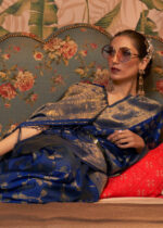 Royal Blue Banarasi Silk Saree