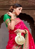 Ruby Pink Banarasi Saree