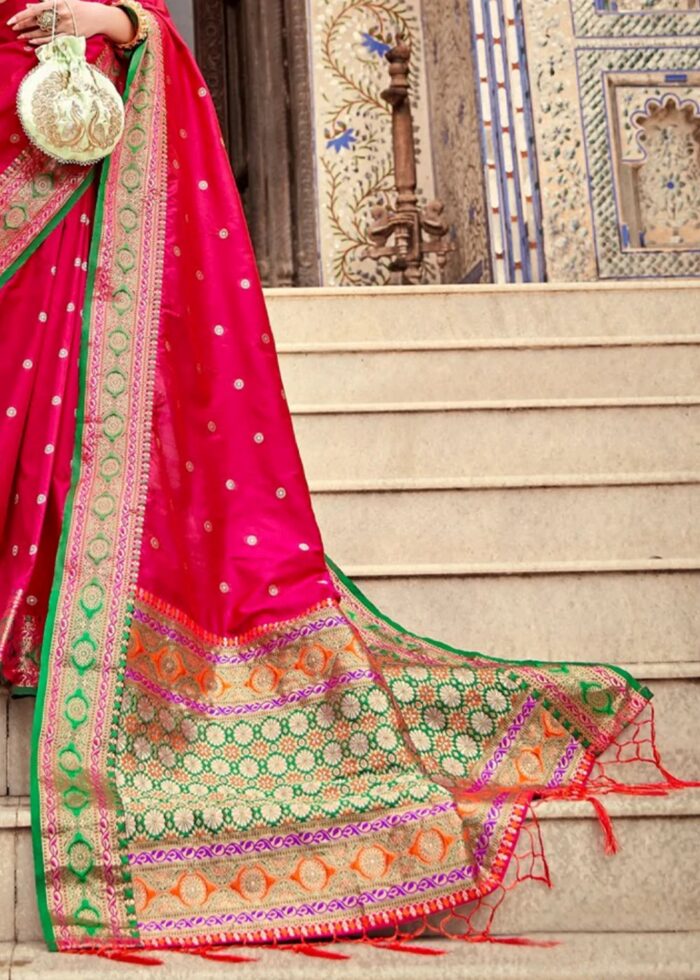 Ruby Pink Banarasi Saree