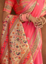 Taffy Pink Banarasi Saree