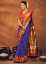 Violet Paithani Silk Saree