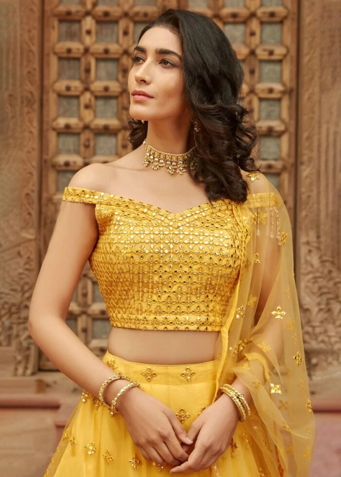 Yellow Embroidered Lehenga Choli