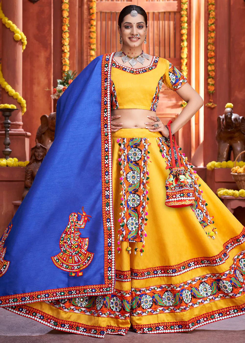 Yellow Gamthi Lehenga Choli