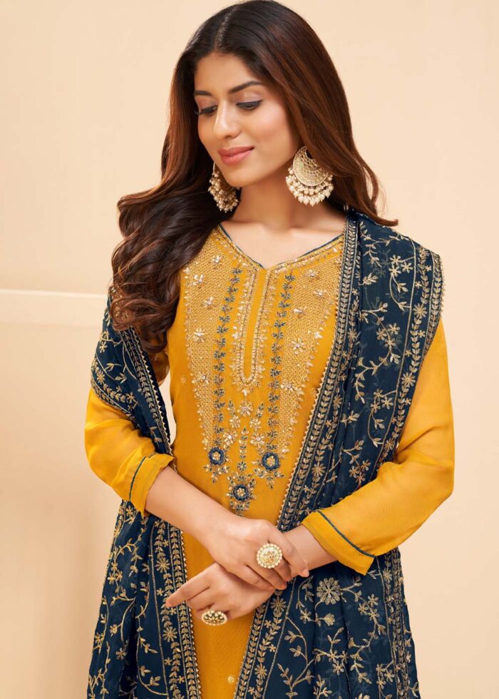 Yellow Georgette Suit