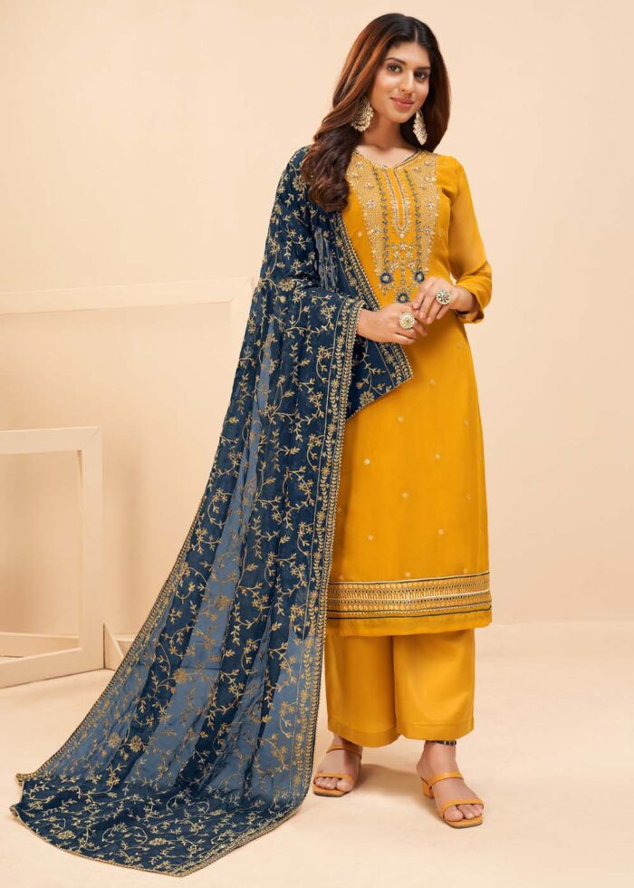 Yellow Georgette Suit