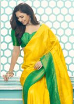 Yellow Green Kanjivaram Saree