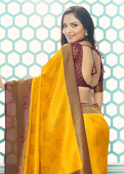 Yellow Woven Kanjivaram Saree