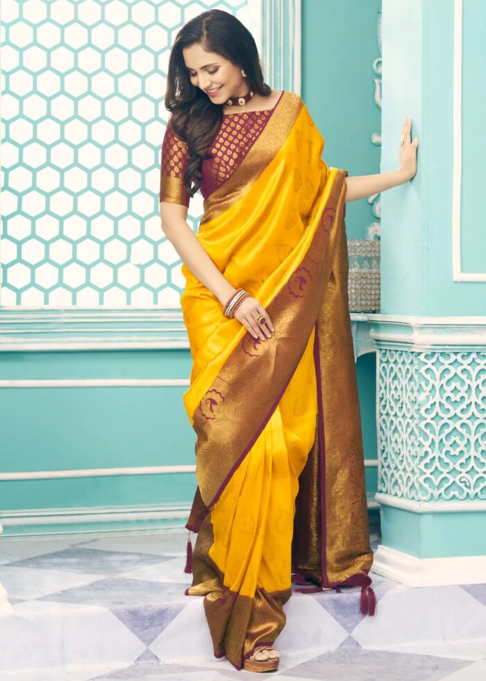 Yellow Woven Kanjivaram Saree