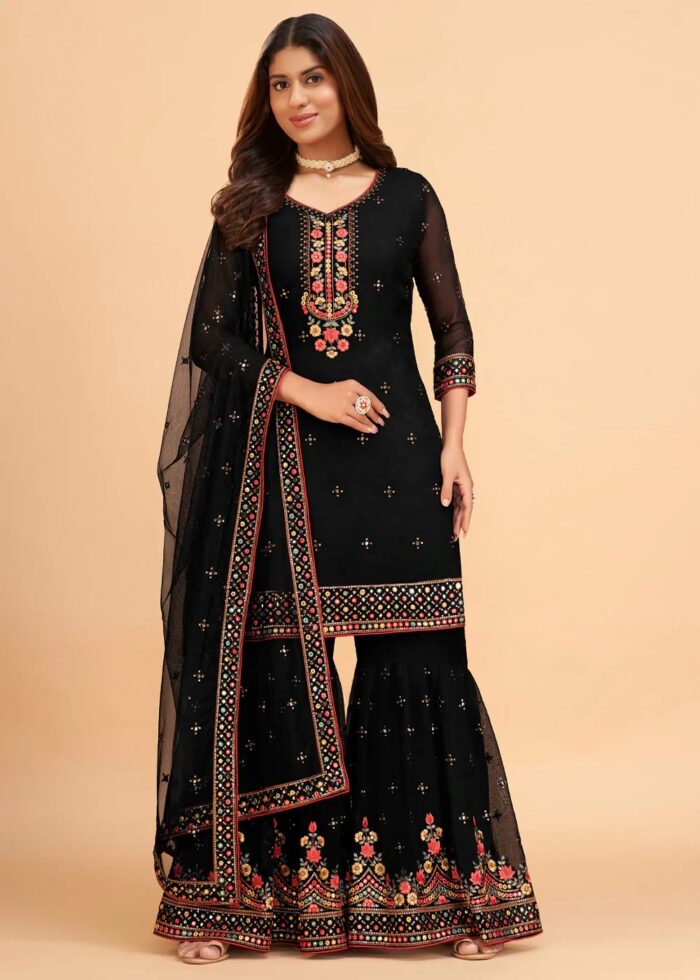 Black Georgette Sharara Suit