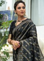 Black Jamdani Silk Saree