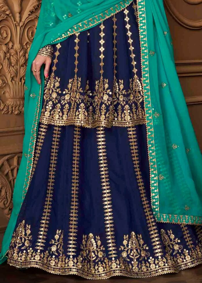 Blue Anarkali Lehenga Suit