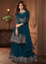 Blue Georgette Sharara Suit