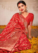 Bridal Red Banarasi Saree