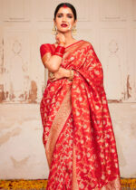 Bridal Red Banarasi Saree