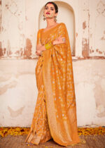 Bright Marigold Banarasi Saree