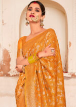 Bright Marigold Banarasi Saree