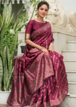 Purple Jamdani Silk Saree