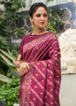 Purple Jamdani Silk Saree