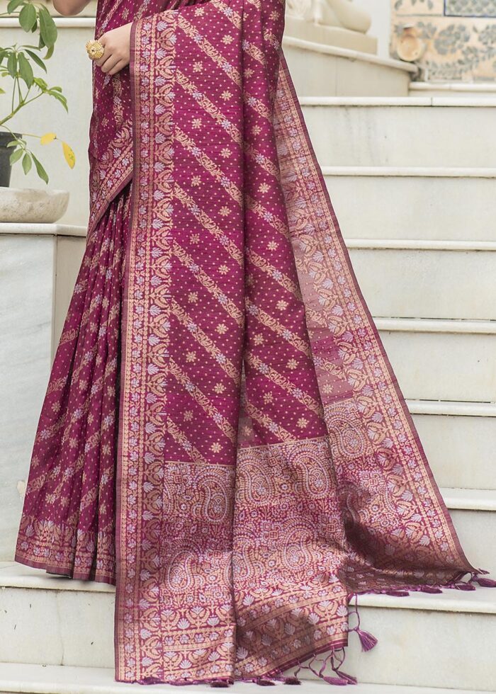 Purple Jamdani Silk Saree