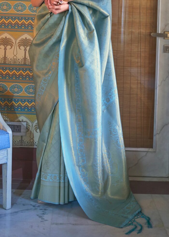 Carolina Blue Kanjivaram Saree