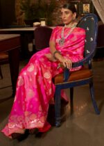 Dark Pink Banarasi Saree