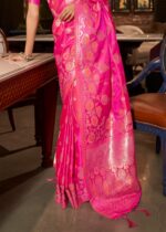 Dark Pink Banarasi Saree