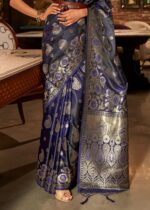 Dazzling Blue Banarasi Saree