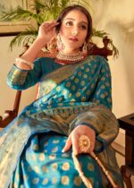 Golden Blue Kanjivaram Saree