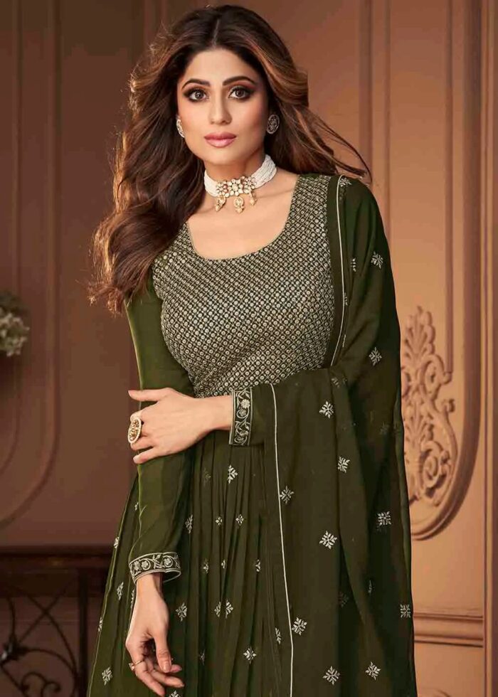 Green Georgette Sharara Suit