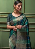 Green Tussar Silk Saree