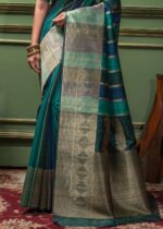 Green Tussar Silk Saree