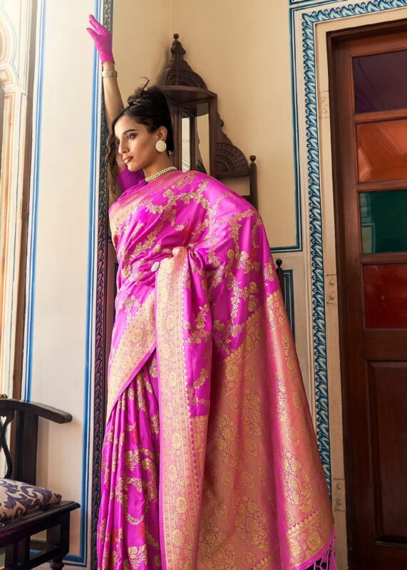 Magenta Dola Silk Saree