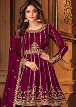 Purple Anarkali Lehenga Suit