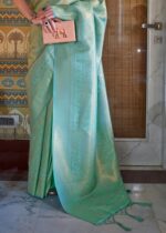 Mint Turquoise Kanjivaram Saree