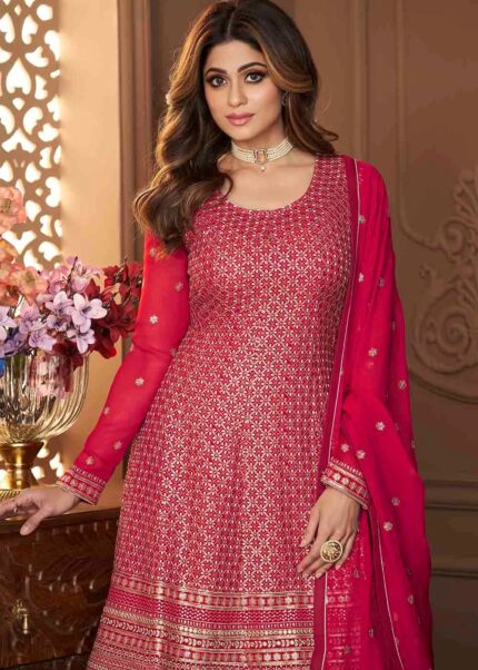 Pink Georgette Sharara Suit