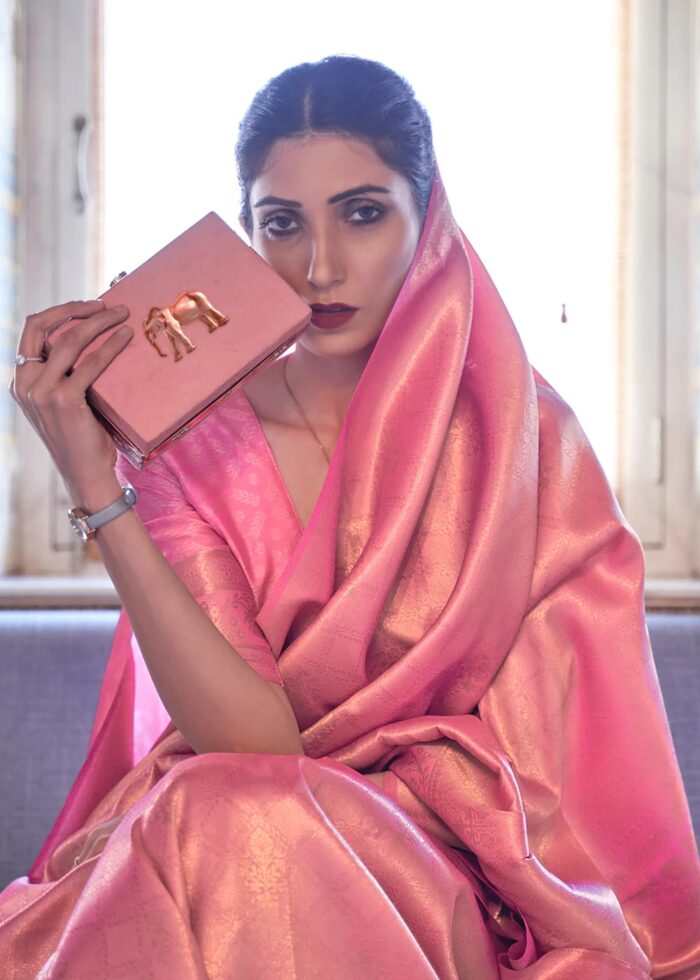 Pink Kanjivaram Silk Saree