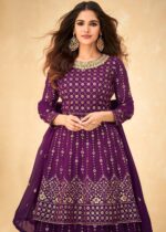 Purple Anarkali Lehenga Suit