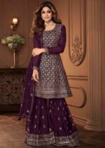 Purple Georgette Sharara Suit