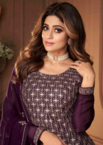 Purple Georgette Sharara Suit