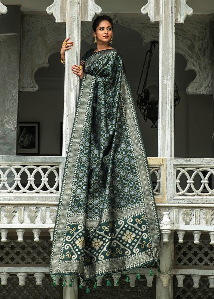 Sacramento Green Jamdani Saree