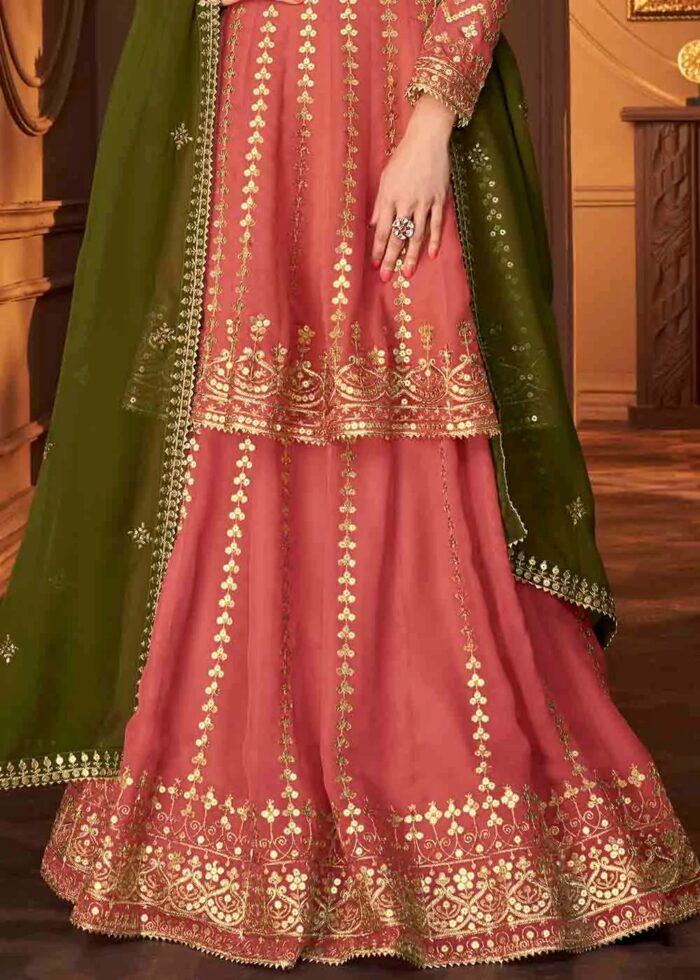 Salmon Pink Lehenga Suit