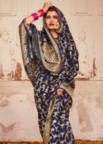 Twilight Blue Banarasi Saree