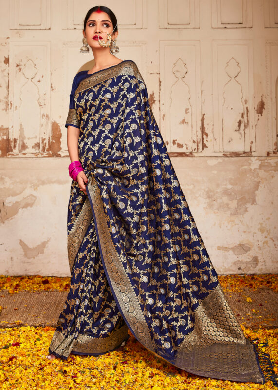 Twilight Blue Banarasi Saree