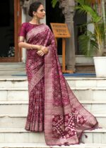 Wine Purple Jamdani Saree