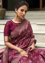 Wine Purple Jamdani Saree