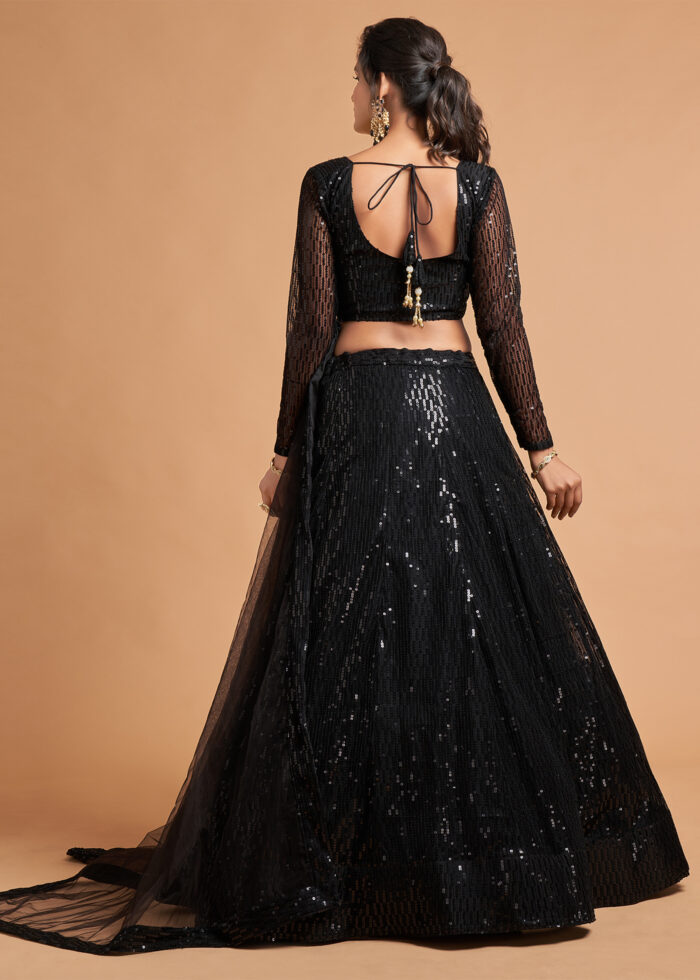 Black Sequins Lehenga Choli