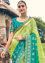 Blue & Green Banarasi Saree