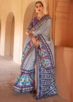 Blue Patola Silk Saree